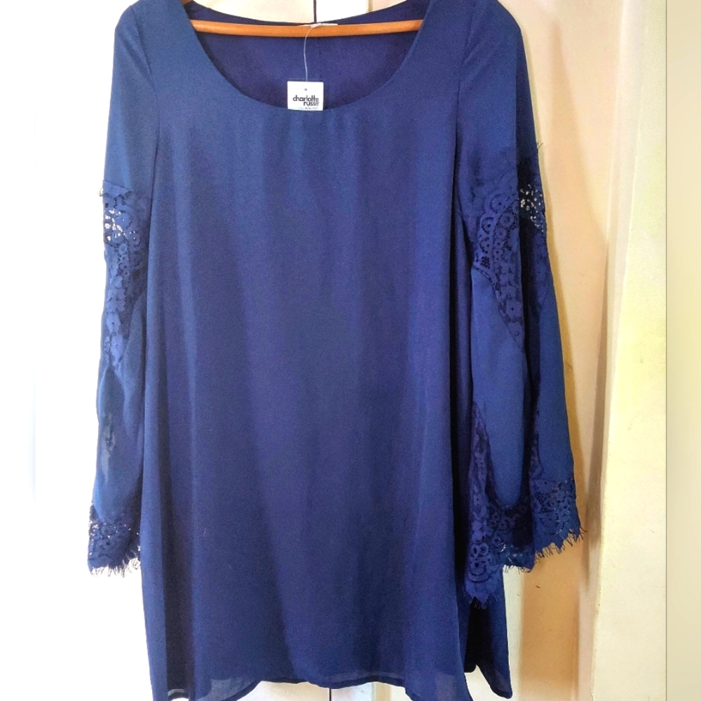 Charlotte Russe xs chiffon bell sleeve blouse